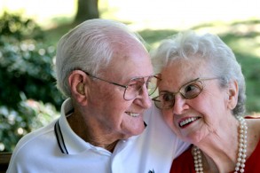 Image of senior couple sitting outside
